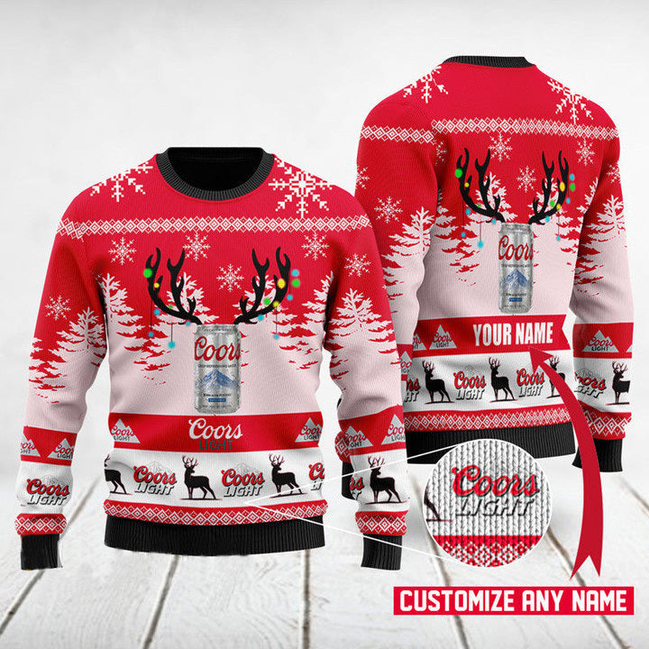 Personalized Deer Coors Light Christmas Sweater - GearSG