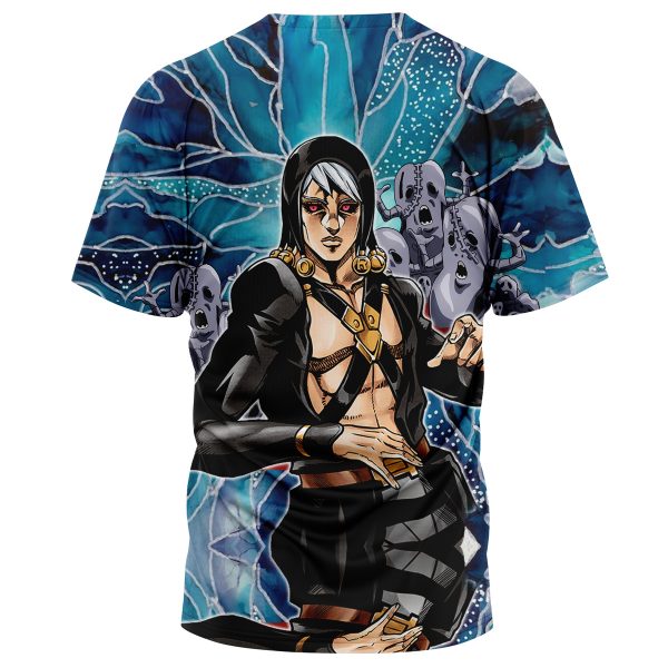 Trippy Risotto Nero Metallic Jojo's Bizarre Adventure T-Shirt - Image 2