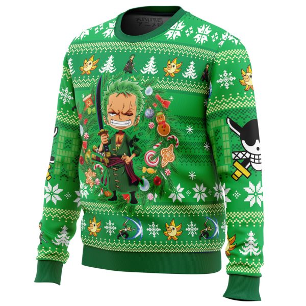 Christmas Zoro One Piece Ugly Christmas Sweater - Image 2