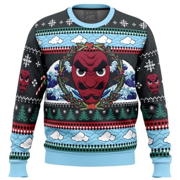 Christmas Sakonji Urokodaki Demon Slayer Ugly Christmas Sweater - Image 5