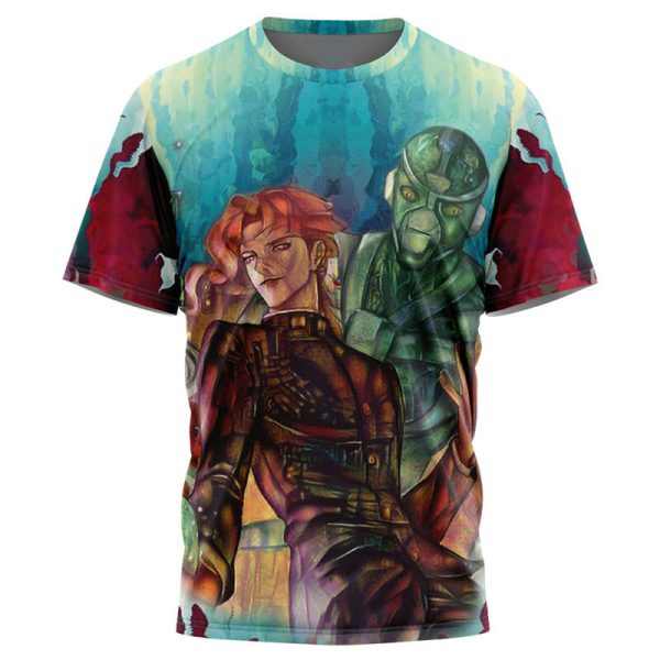 Trippy Kakyoin Hierophant Green Jojo's Bizarre Adventure T-Shirt - Image 3