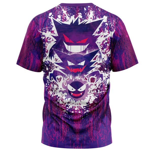 Trippy Ghostly Evolution Ghastly Haunter Gengar Pokemon T-Shirt - Image 2