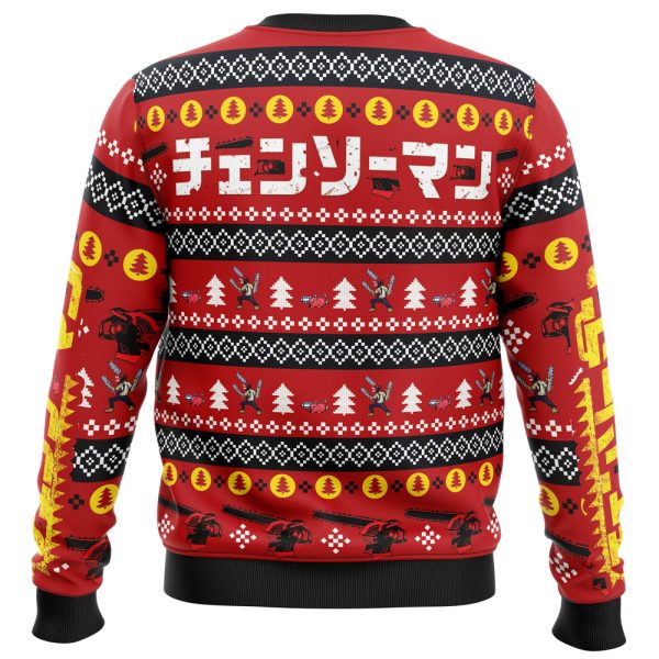 Christmas Dream Chainsaw Man Ugly Christmas Sweater - Image 4