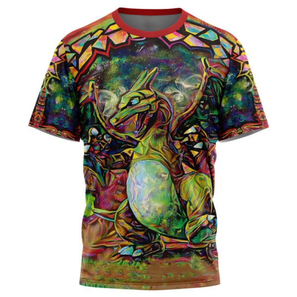 Trippy Charizard Pokemon T-Shirt - Image 3