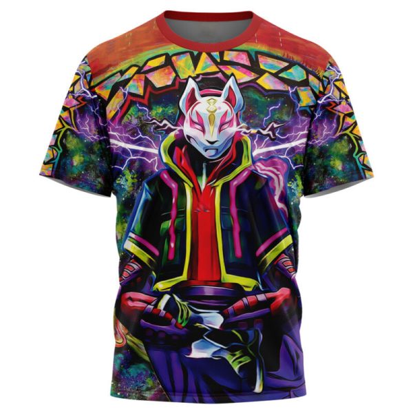 Trippy Kitsune Drift Mask Fortnite T-Shirt - Image 3