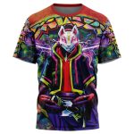 Trippy Kitsune Drift Mask Fortnite T-Shirt - Image 3