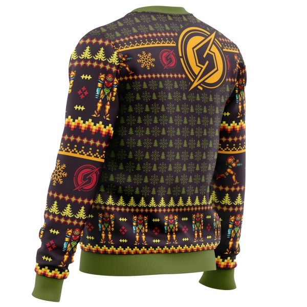 Santa Samus Aran Metroid Ugly Christmas Sweater - Image 3