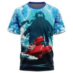 Trippy Porco Rosso Studio Ghibli T-Shirt - Image 3