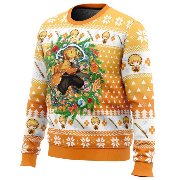 Christmas Zenitsu Agatsuma Demon Slayer Ugly Christmas Sweater - Image 2