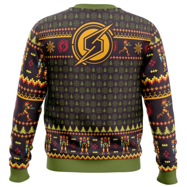 Santa Samus Aran Metroid Ugly Christmas Sweater - Image 4
