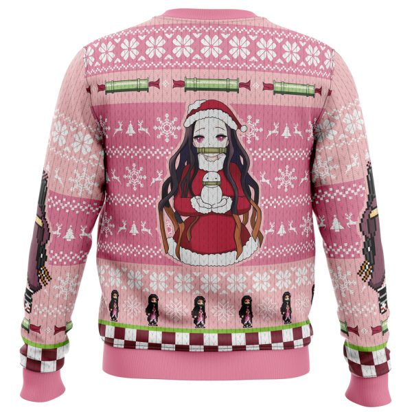 Christmas Nezuko Kamado Demon Slayer Ugly Christmas Sweater - Image 4