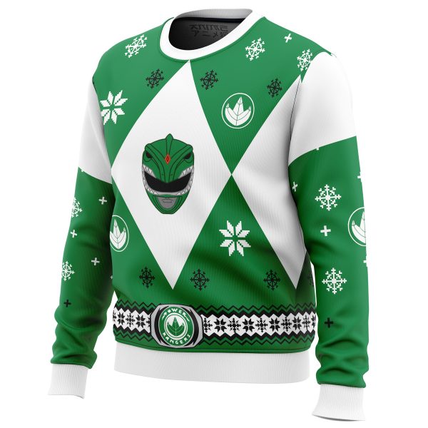 Mighty Morphin Power Rangers Green Ugly Christmas Sweater - Image 2