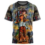 Trippy Grave of the Fireflies Studio Ghibli T-Shirt - Image 3