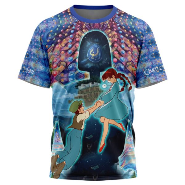 Trippy Castle in the Sky Studio Ghibli T-Shirt - Image 3