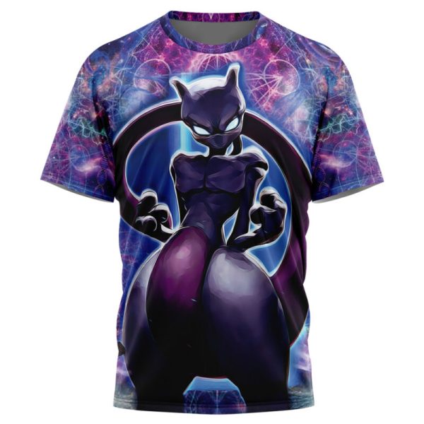 Trippy Cosmic Mewtwo Pokemon T-Shirt - Image 3