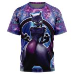 Trippy Cosmic Mewtwo Pokemon T-Shirt - Image 3