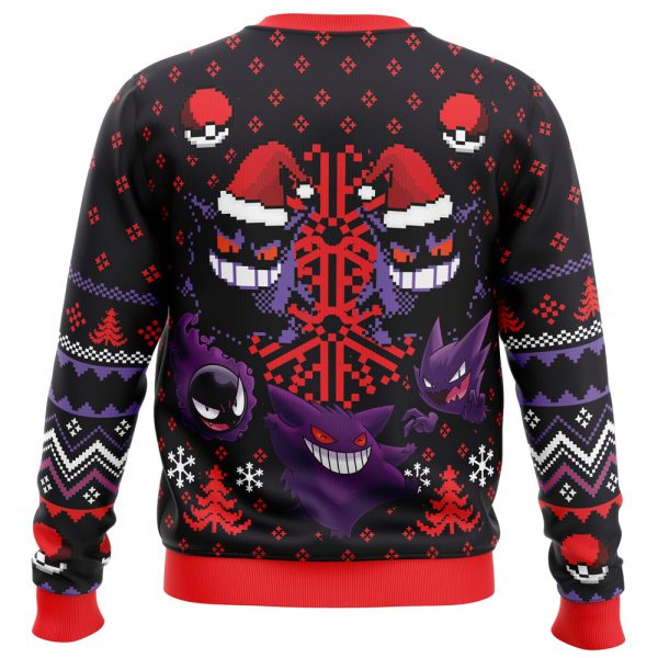Ghosts Gengar Ghastly Pokemon Ugly Christmas Sweater - Image 4