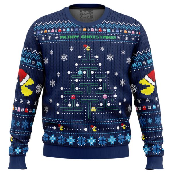 Christmas Tree Pac-Man Christmas Sweater - Image 5
