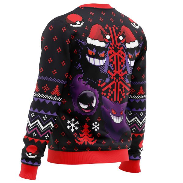 Ghosts Gengar Ghastly Pokemon Ugly Christmas Sweater - Image 3