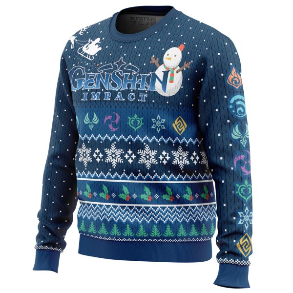 Happy Holidays Genshin Impact Ugly Christmas Sweater - Image 2