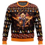 Fire Rengoku Demon Slayer Christmas Sweater - Image 5