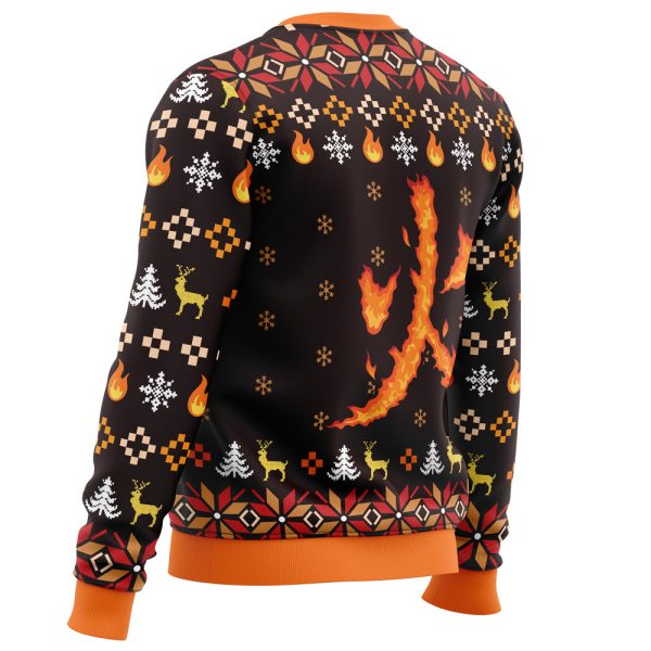 Fire Rengoku Demon Slayer Christmas Sweater - Image 3