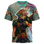 Trippy Cloud Strife Final Fantasy 7 T-Shirt - Image 3