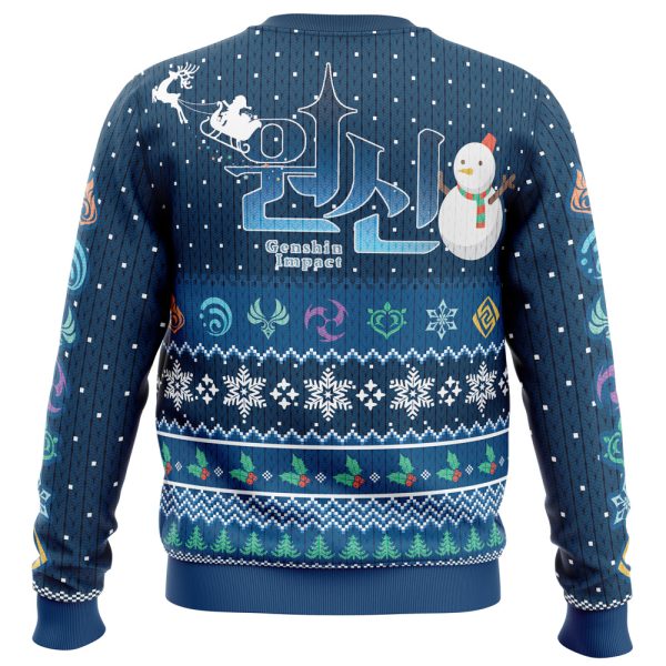 Happy Holidays Genshin Impact Ugly Christmas Sweater - Image 4