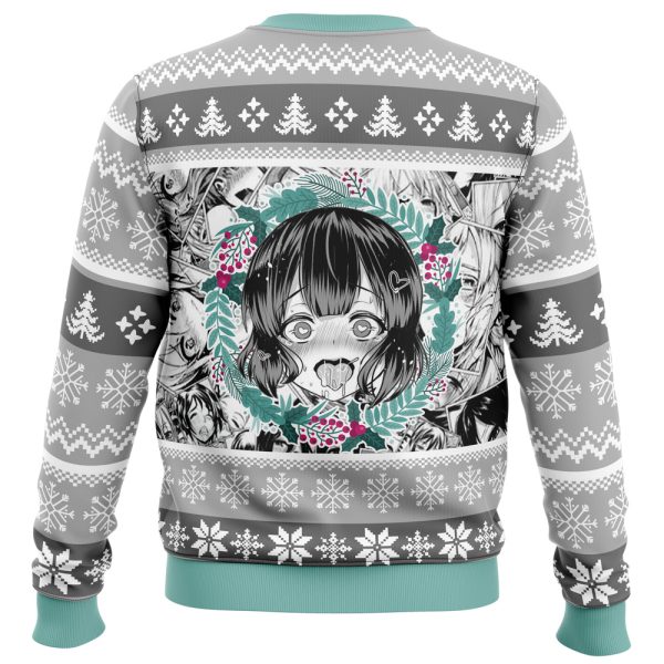 Christmas Anime Ahegao Ugly Christmas Sweater - Image 4