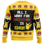 All I Want Picachu Pokemon Ugly Christmas Sweater - Image 2