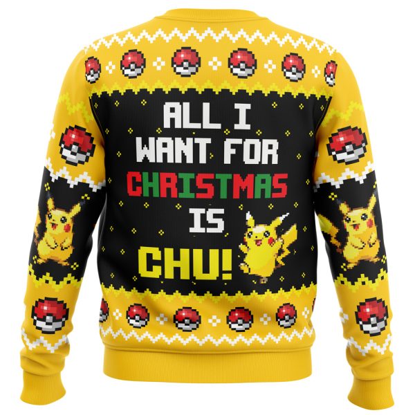 All I Want Picachu Pokemon Ugly Christmas Sweater - Image 2