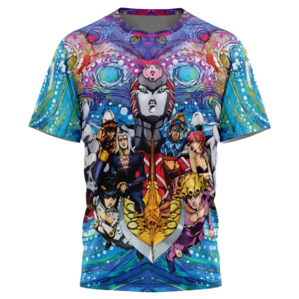 Trippy Golden Wind Squad Jojo's Bizarre Adventure T-Shirt - Image 3