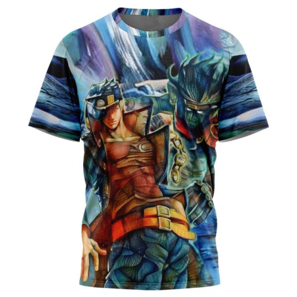 Trippy Jotaro Kujo Star Platinum Jojo's Bizarre Adventure T-Shirt - Image 3