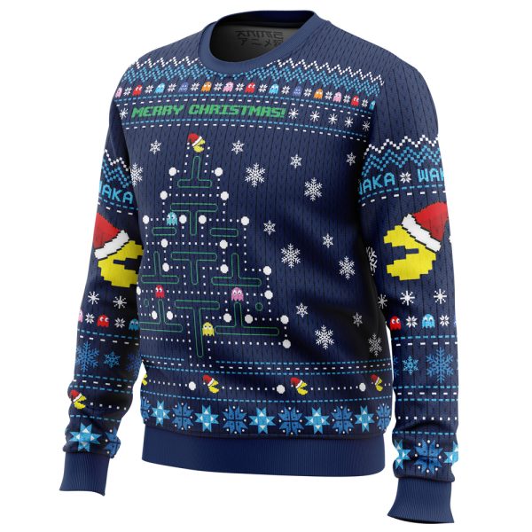 Christmas Tree Pac-Man Christmas Sweater - Image 2