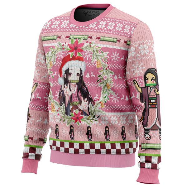 Christmas Nezuko Kamado Demon Slayer Ugly Christmas Sweater - Image 2
