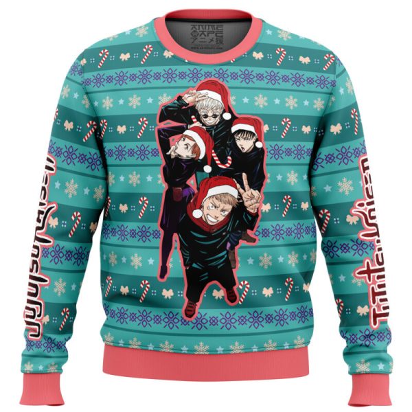 Happy Dub Cast Jujutsu Kaisen Ugly Christmas Sweater - Image 5