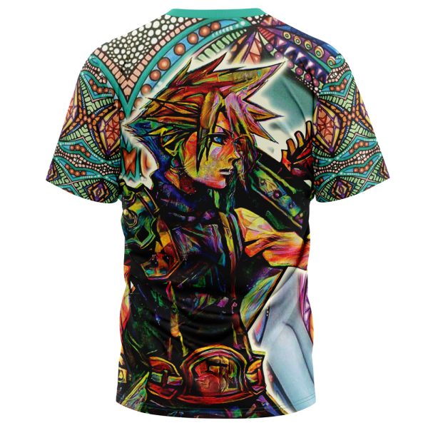 Trippy Cloud Strife Final Fantasy 7 T-Shirt - Image 2