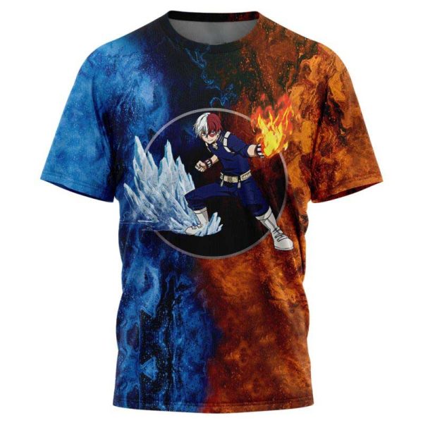 Burning Fire Shoto My Hero Academia T-Shirt - Image 3