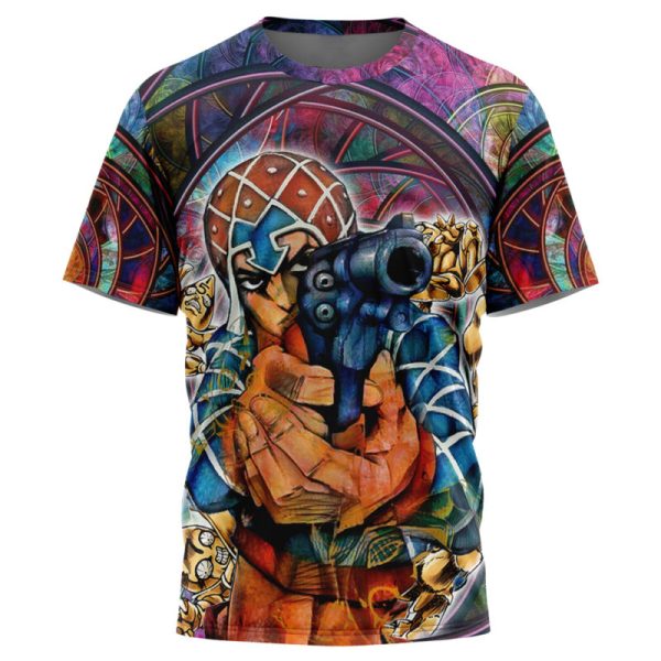 Trippy Guido Mista Six Bullets Jojo's Bizarre Adventure T-Shirt - Image 3