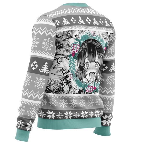 Christmas Anime Ahegao Ugly Christmas Sweater - Image 3