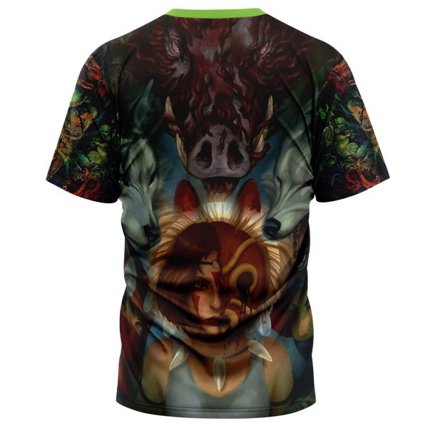 Trippy Princess Mononoke Studio Ghibli T-Shirt - Image 2