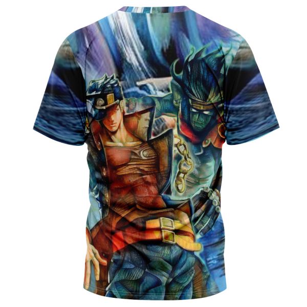 Trippy Jotaro Kujo Star Platinum Jojo's Bizarre Adventure T-Shirt - Image 2