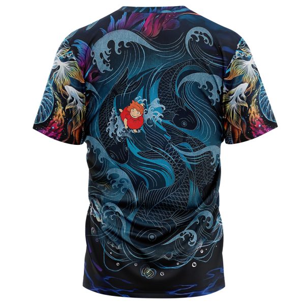 Sea Creatures Ponyo Studio Ghibli T-Shirt - Image 2
