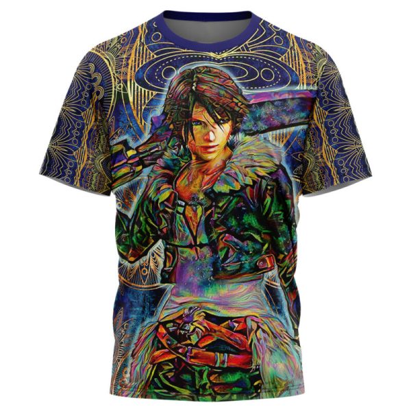 Trippy Squall Final Fantasy 8 T-Shirt - Image 3